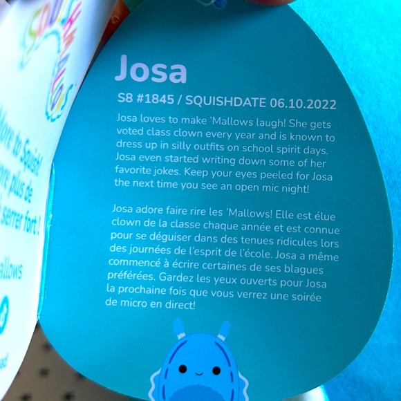 Josa 🐌 the Blue Sea Slug Original Squishmallow by Kelly Toy ☆》NWT《☆ - Picture 4 of 7